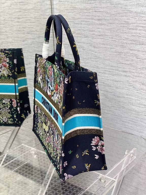 Anum Bags DIR 42CM BLUE MULTICOLOR D-CONSTELLATION EMBROIDERY LARGE BOOK TOTE