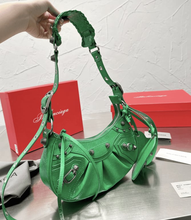 Ezyycart Bags BALENCIAGA LE CAGOLE XS SHOULDER BAG IN GREEN 25CM