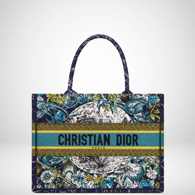 Ezyycart Bags DIR 36CM BLUE CONSTELLATION EMBROIDERY MEDIUM BOOK TOTE