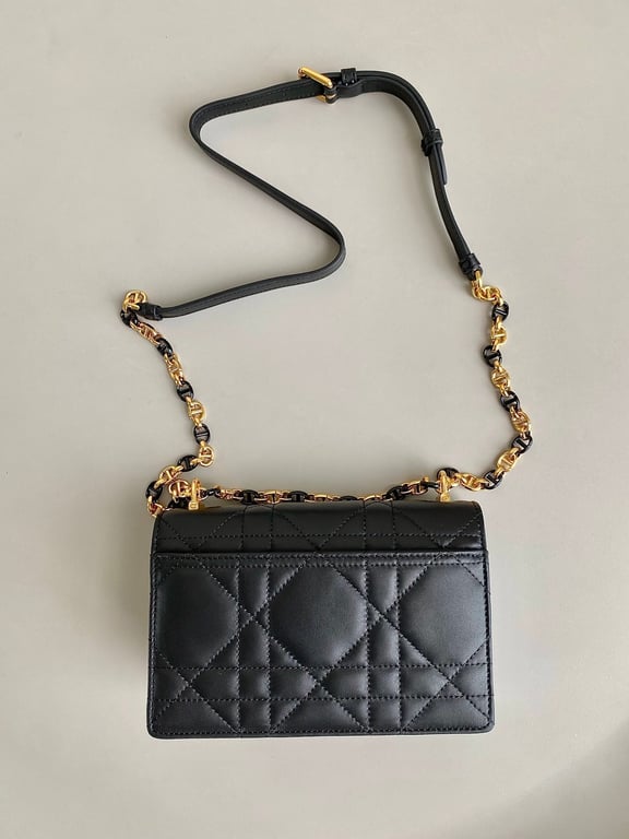 Ezyycart Bags DIR MISS CARO MINI BAG BLACK MACROCANNAGE LAMBSKIN 17CM