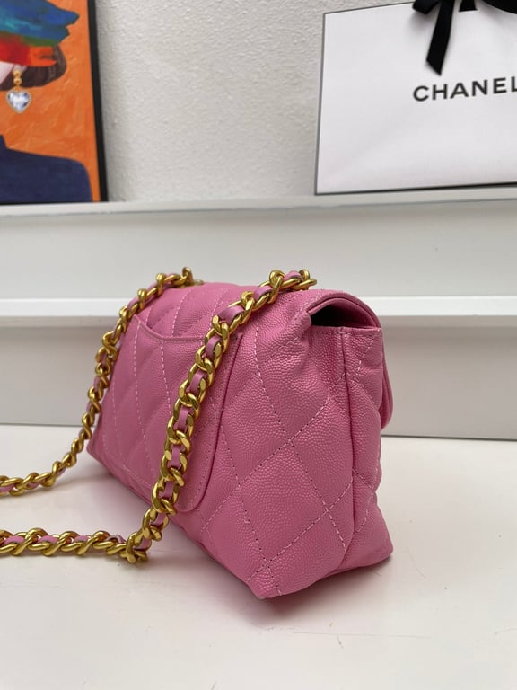 Anum Bags CHL FLAP BAG WITH CHAIN PINK 20CM
