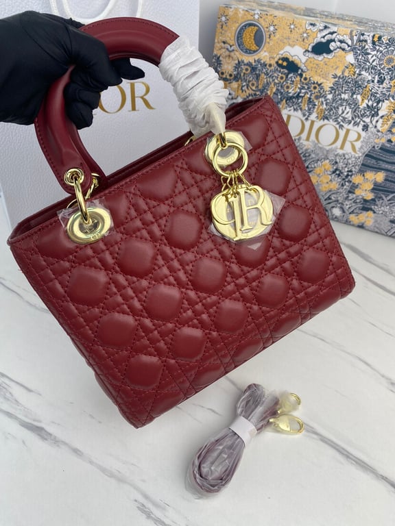Ezyycart Bags DIR MEDIUM LADY CHERRY RED PATENT CANNAGE 24CM