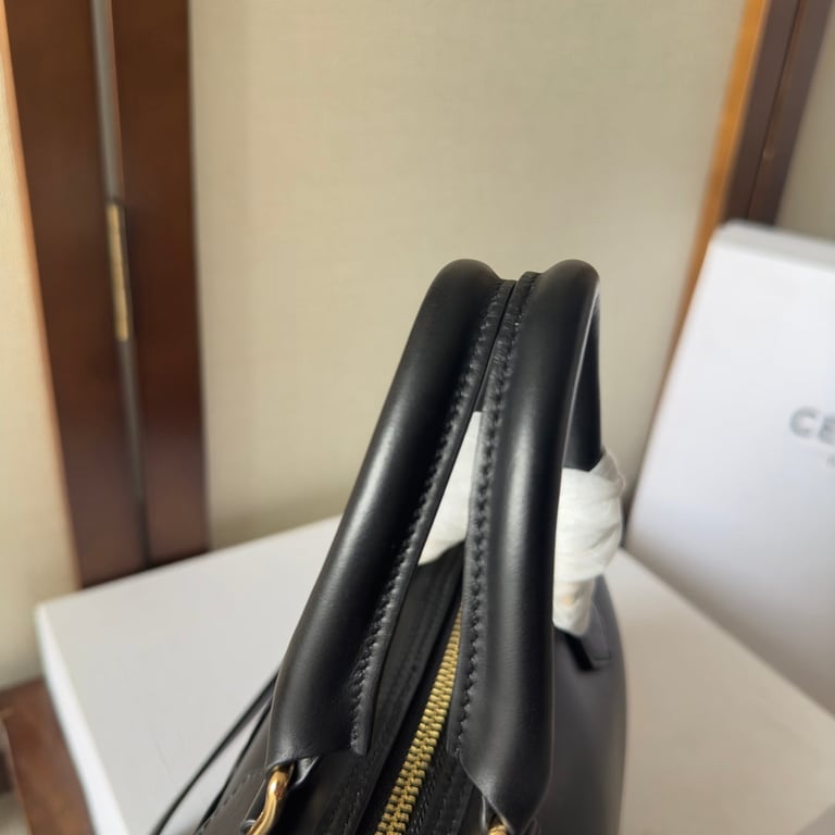 Ezyycart Bags CE SMALL BOSTON BAG IN SMOOTH CALFSKIN WITH CUIR TRIOMPHE BLACK