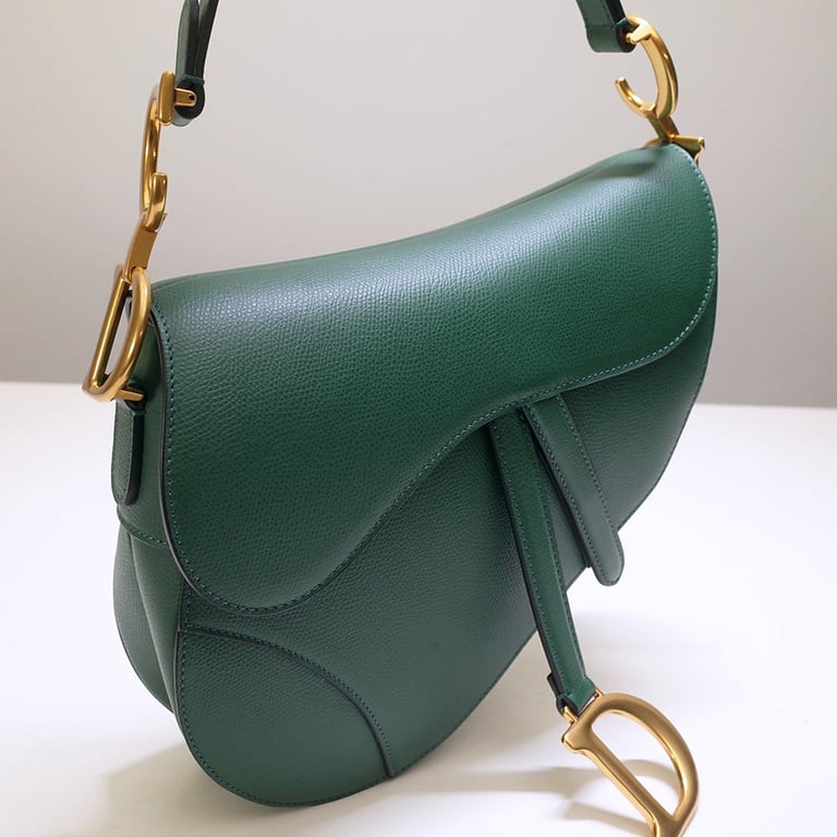 Ezyycart Bags DIR SADDLE WITH STRAP GRAINED CALFSKIN GREEN