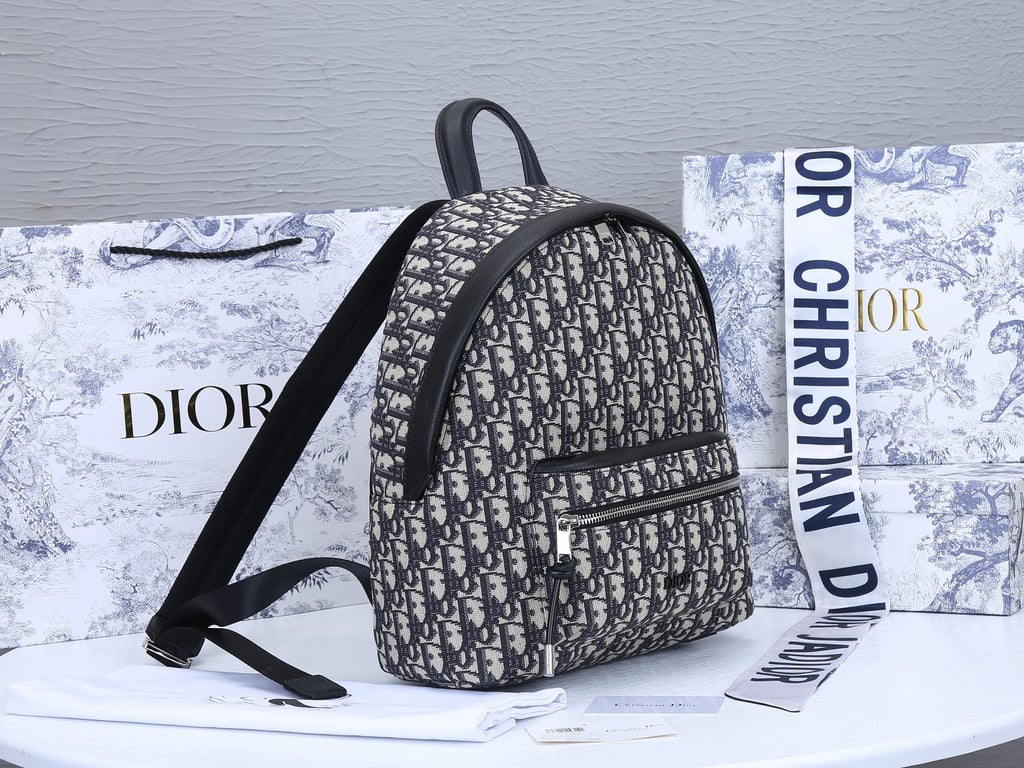 Ezyycart Bags DIR BEIGE AND BLACK 38CM RIDER BACKPACK OBLIQUE JACQUARD