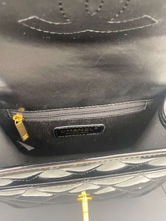 Anum Bags CHL SMALL FLAP BAG WITH TOP HANDLE BLACK AS3652