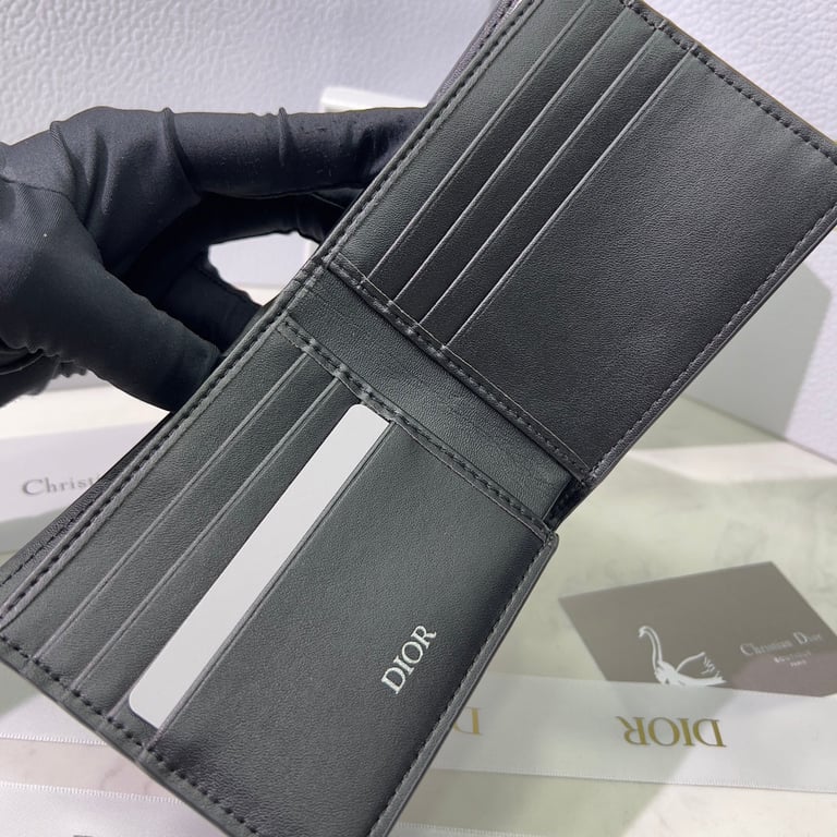 Anum Bags dir WALLET BLACK CD DIAMOND CANVAS 11CM 2ESBH027DCO H43E