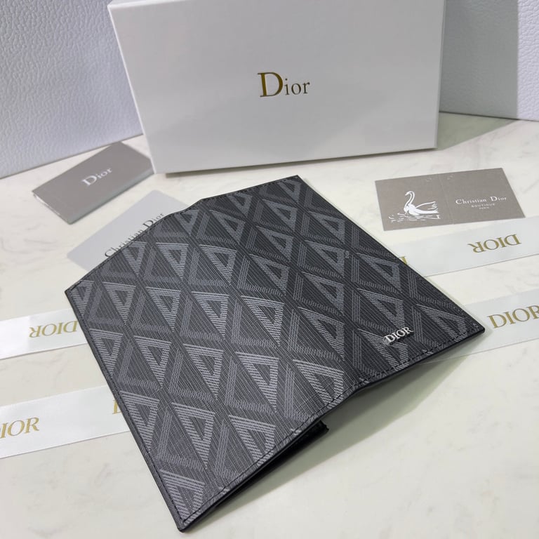 Anum Bags dir VERTICAL LONG WALLET BLACK CD DIAMOND CANVAS 17.5CM 2ESBC002DCO H43E