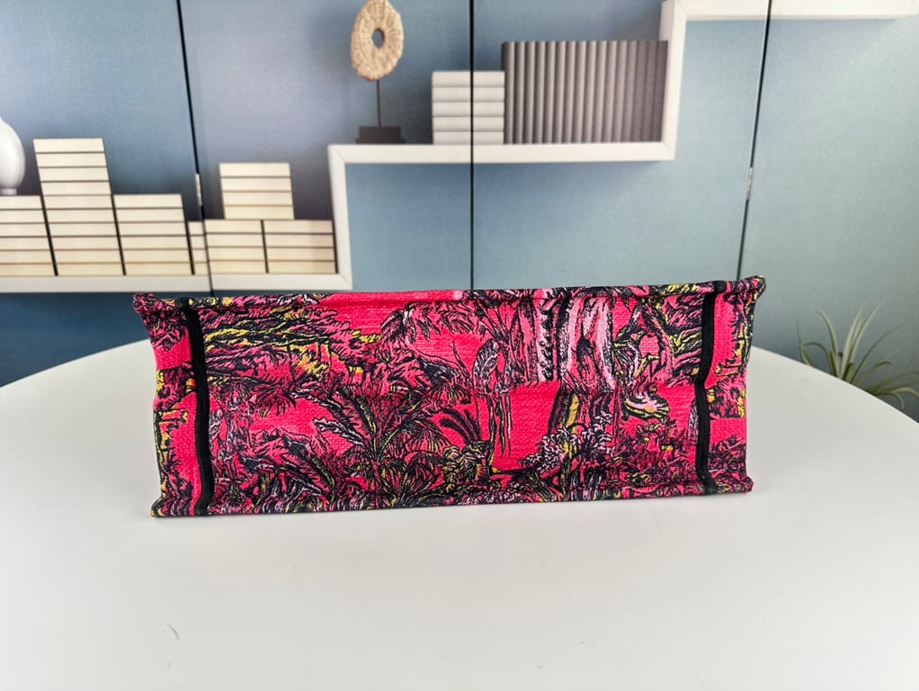 Ezyycart Bags DIR 41CM LARGE FUCHSIA MULTICOLOR BOOK TOTE