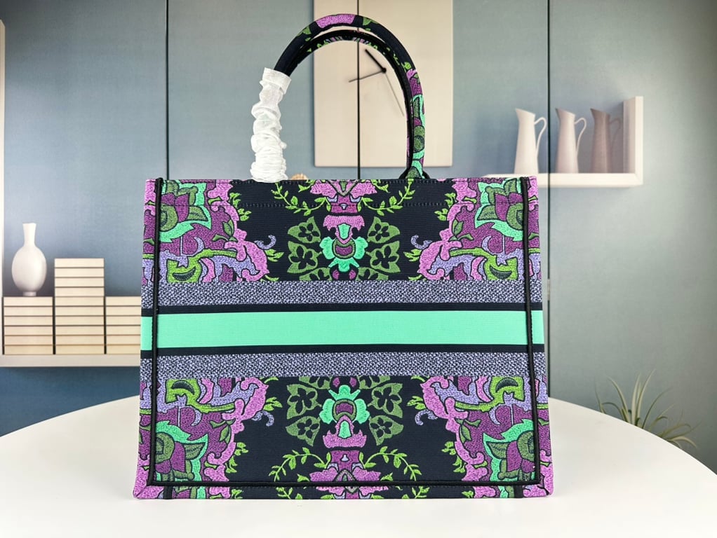 Ezyycart Bags DIR 41CM BOOK TOTE MULTICOLOR DIR INDIAN PURPLE EMBROIDERY M1286ZESKM19E