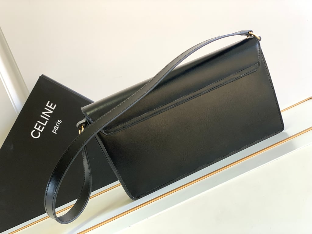 Ezyycart Bags CE BAG TRAPEZE TRIOMPHE BAG IN SHINY CALFSKIN BLACK