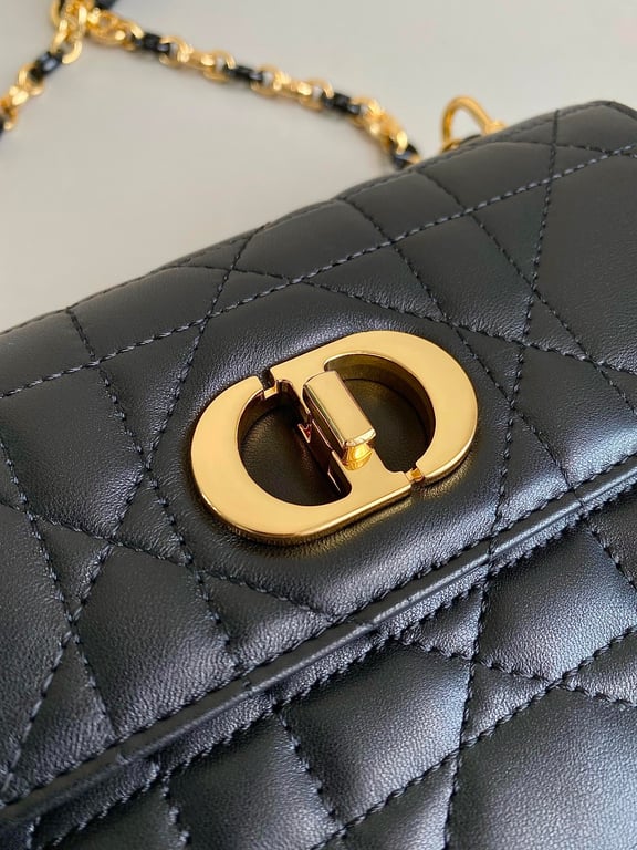 Ezyycart Bags DIR MISS CARO MINI BAG BLACK MACROCANNAGE LAMBSKIN 17CM