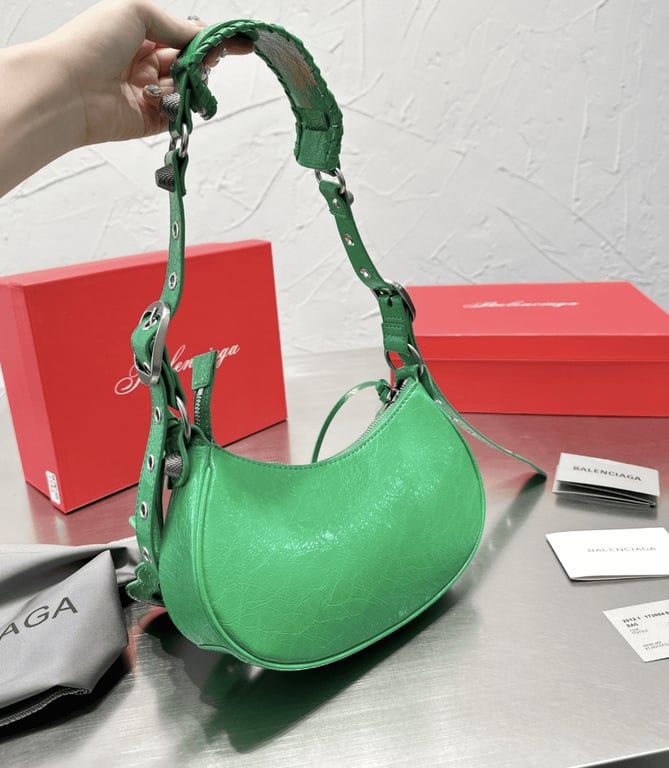 Ezyycart Bags BALENCIAGA LE CAGOLE XS SHOULDER BAG IN GREEN 25CM