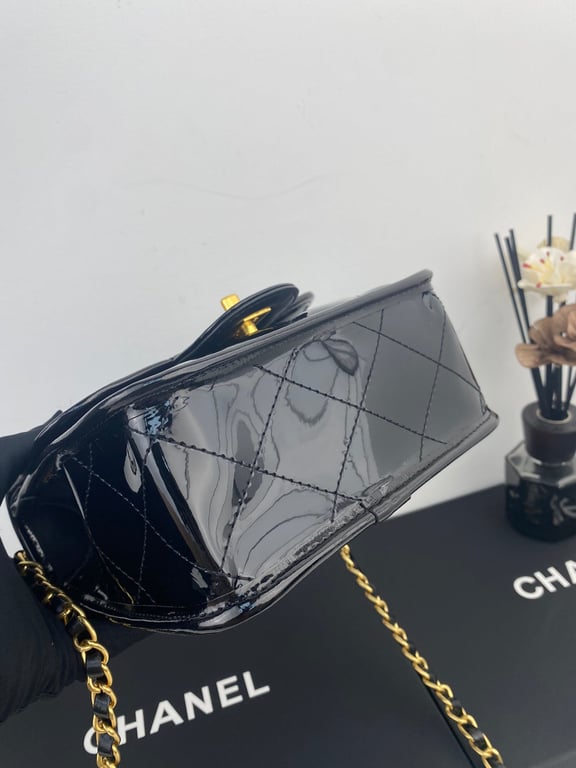 Anum Bags CHL SMALL FLAP BAG WITH TOP HANDLE BLACK AS3652