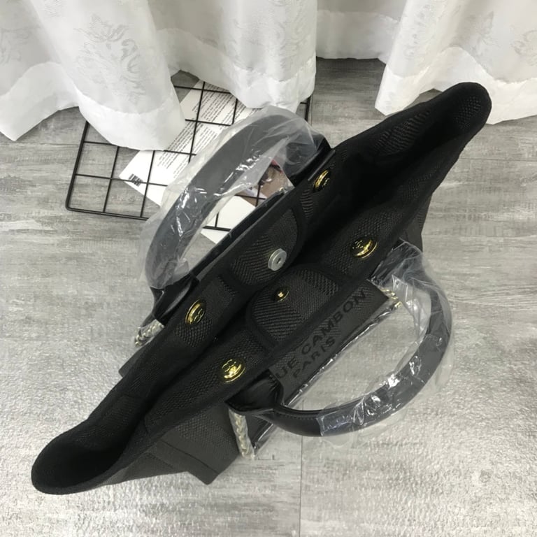 Anum Bags CHL CANVAS LARGE BLACK TOTE BAG 38CM A66941
