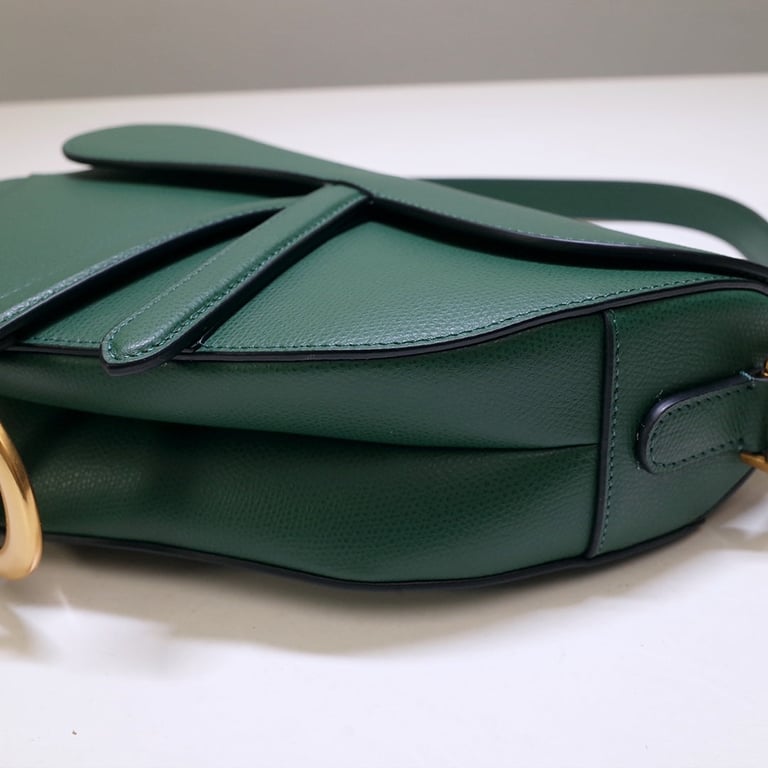 Ezyycart Bags DIR SADDLE WITH STRAP GRAINED CALFSKIN GREEN