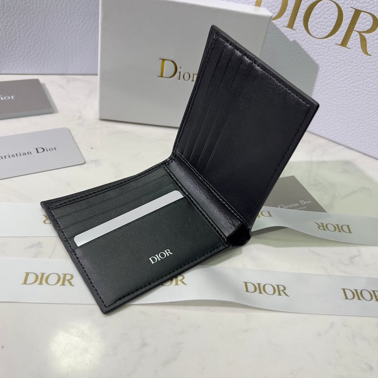 Anum Bags dir WALLET BLACK CD DIAMOND CANVAS 11CM 2ESBH027DCO H43E