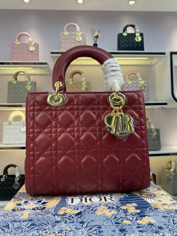 Ezyycart Bags DIR MEDIUM LADY CHERRY RED PATENT CANNAGE 24CM