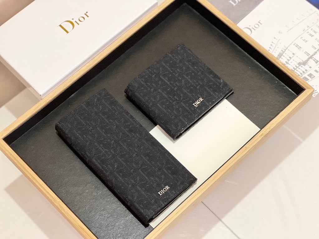 Ezyycart Bags dir WALLET BLACK OBLIQUE JACQUARD 11CM 2ESBH072YSEH03E