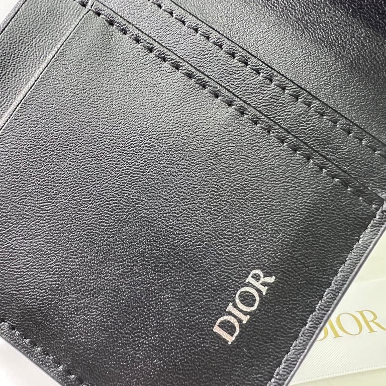 Anum Bags dir VERTICAL LONG WALLET BLACK CD DIAMOND CANVAS 17.5CM 2ESBC002DCO H43E