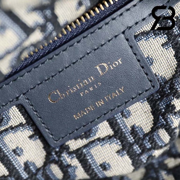 Anum Bags DIR NATURAL WICKER AND BLUE DIR OBLIQUE JACQUARD BAG
