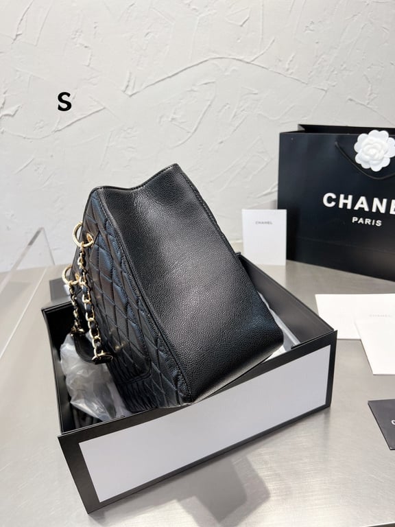 Anum Bags CHL 34CM BLACK CAVIAR GRAND SHOPPING TOTE BAG
