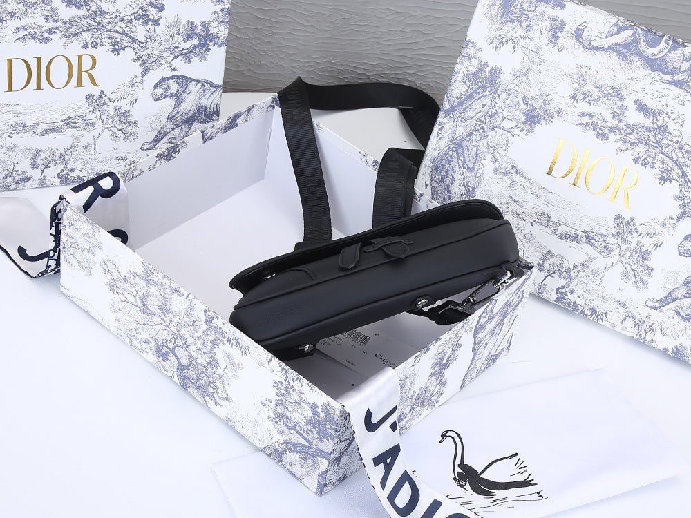 Ezyycart Bags DIR MINI SADDLE BAG OBLIQUE JACQUARD BLACK