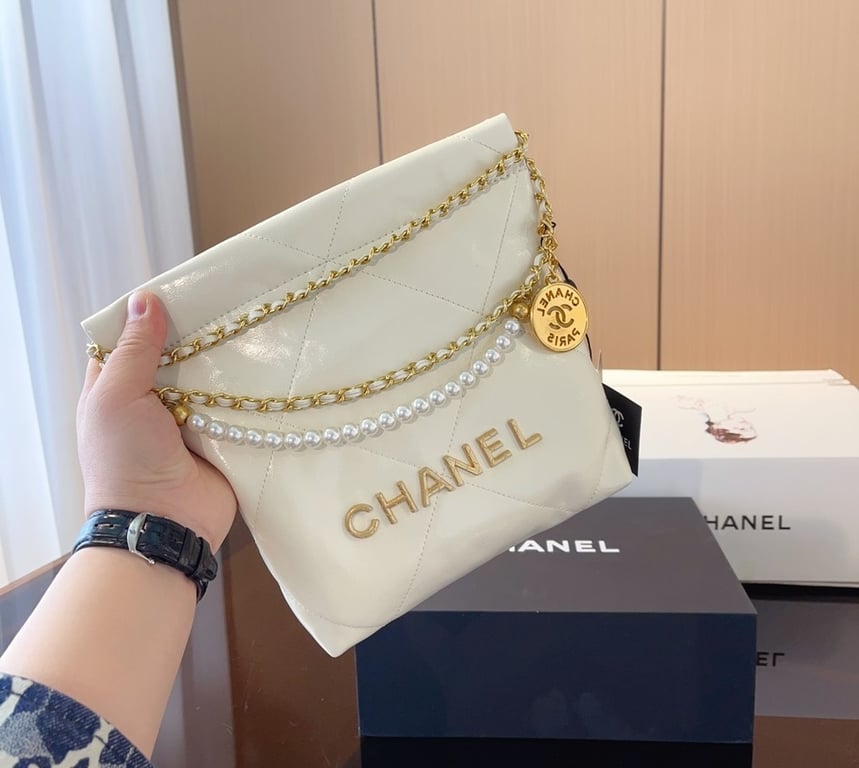 Anum Bags CHL 22 MINI HANDBAGCRYSTAL PEARLSWHITE 22CM AS3980