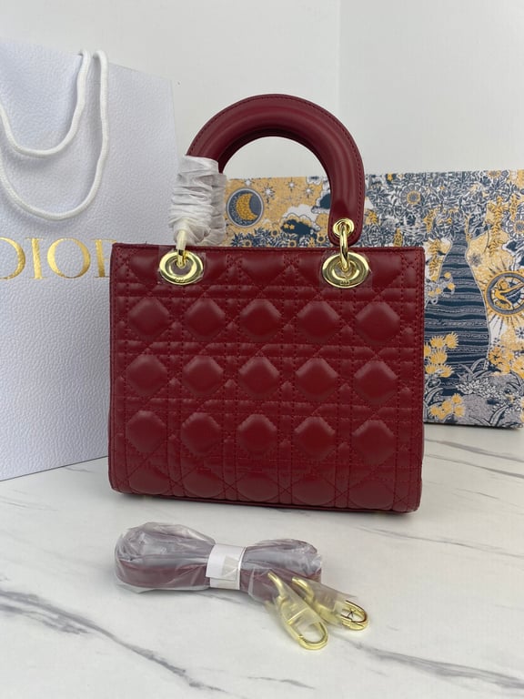 Ezyycart Bags DIR MEDIUM LADY CHERRY RED PATENT CANNAGE 24CM