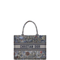 Ezyycart Bags DIR 35CM MULTICOLOR MEDIUM BOOK TOTE DENIM JARDIN MAGIQUE EMBROIDERY