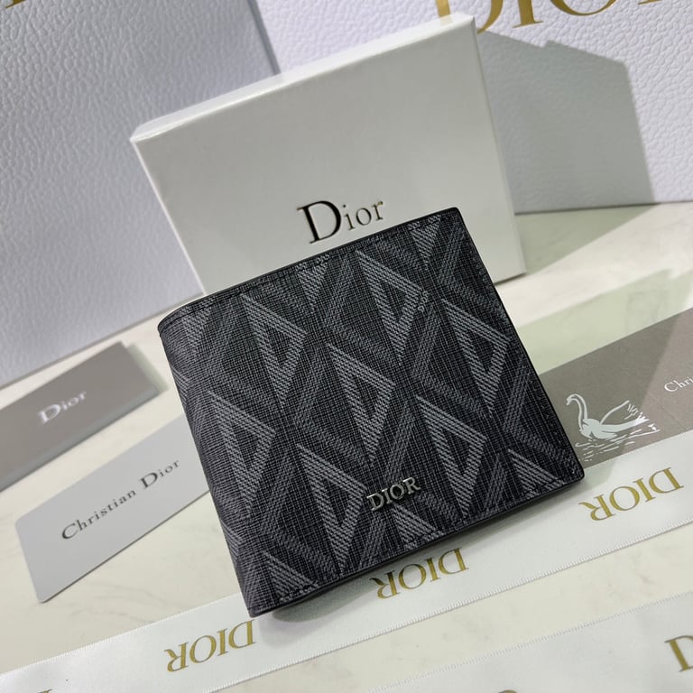 Anum Bags dir WALLET BLACK CD DIAMOND CANVAS 11CM 2ESBH027DCO H43E