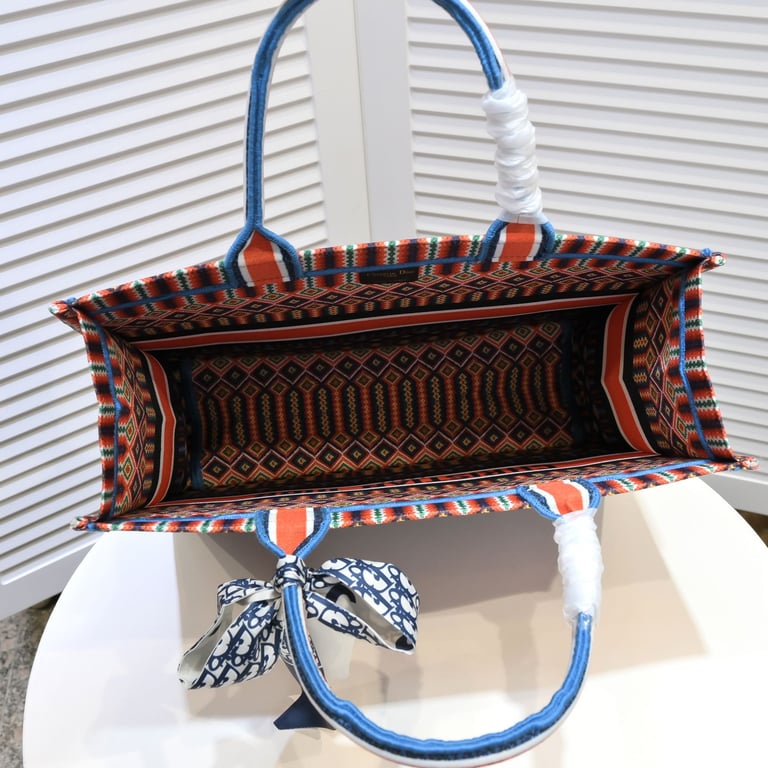 Ezyycart Bags DIR DARK MULTICOLOR LARGE BOOK TOTE CANVAS EMBROIDERY