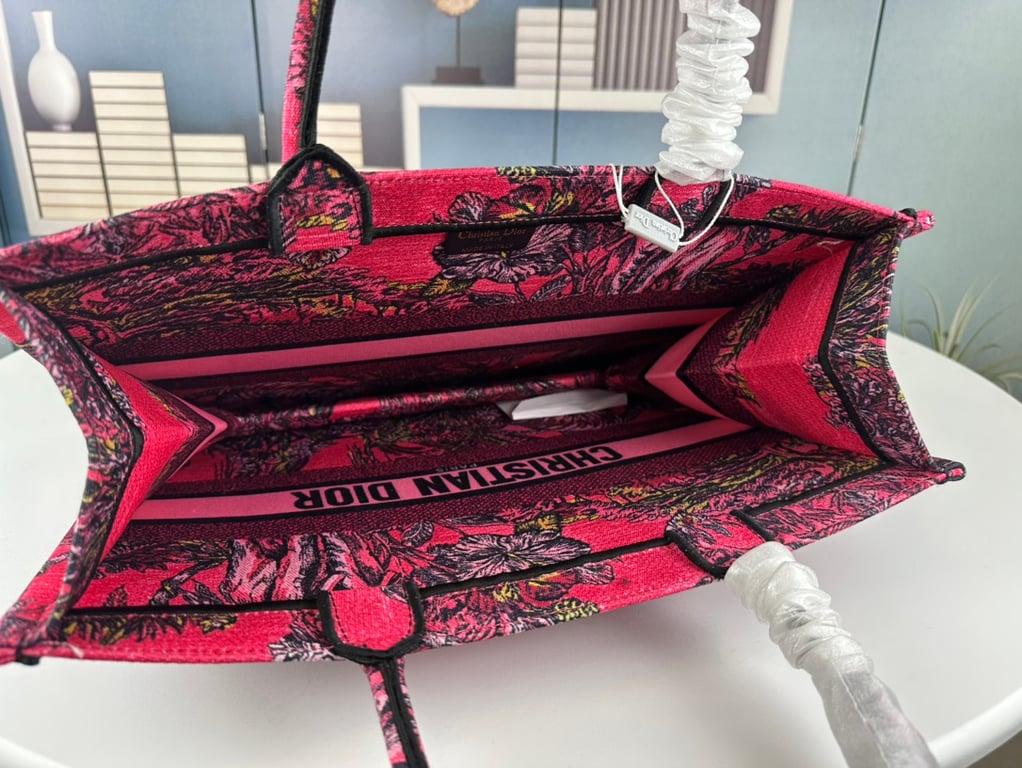Ezyycart Bags DIR 41CM LARGE FUCHSIA MULTICOLOR BOOK TOTE