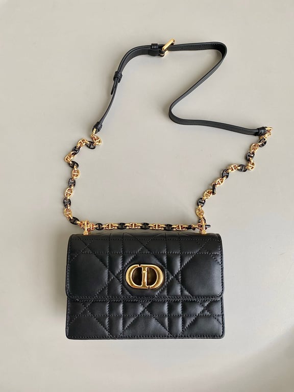 Ezyycart Bags DIR MISS CARO MINI BAG BLACK MACROCANNAGE LAMBSKIN 17CM