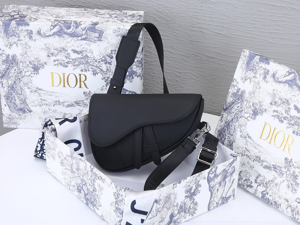 Ezyycart Bags DIR MINI SADDLE BAG OBLIQUE JACQUARD BLACK