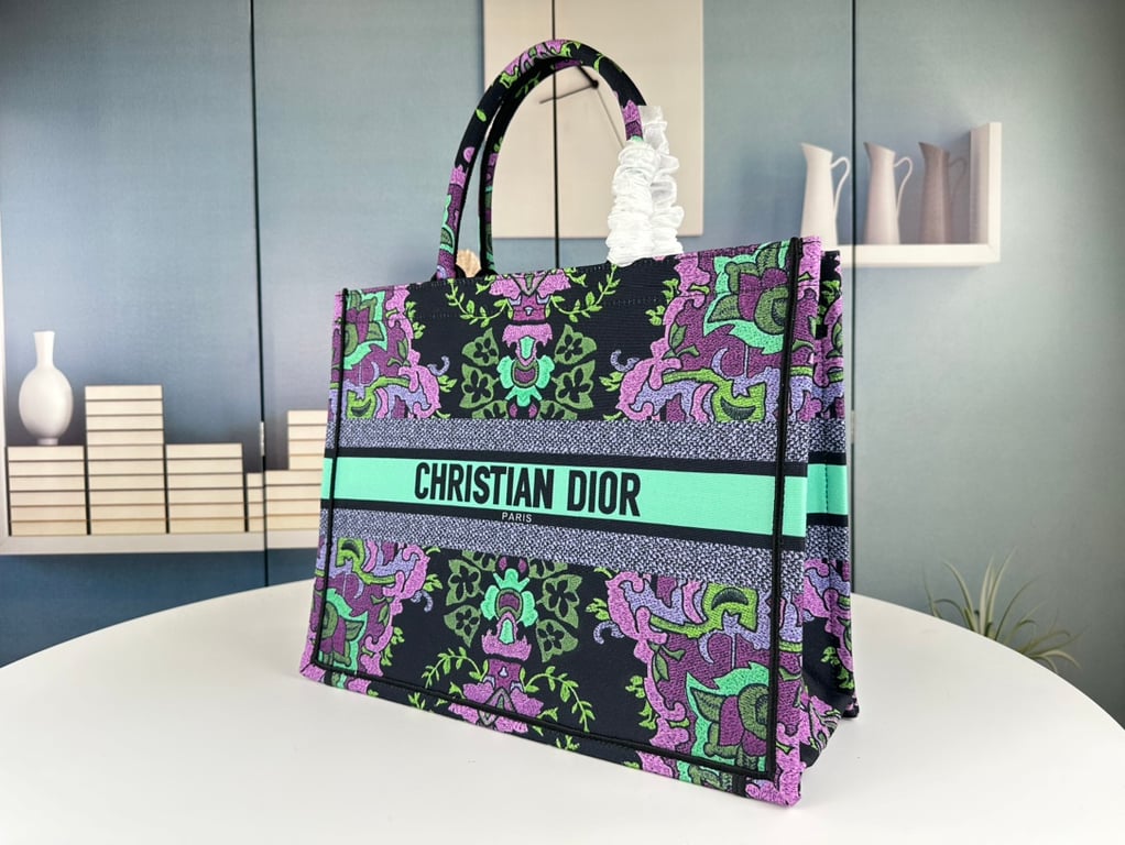 Ezyycart Bags DIR 41CM BOOK TOTE MULTICOLOR DIR INDIAN PURPLE EMBROIDERY M1286ZESKM19E