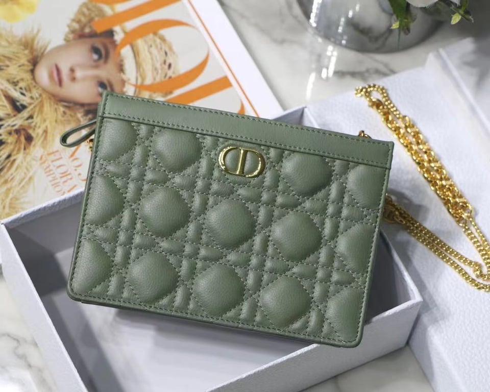 Ezyycart Bags dir CARO ZIPPED POUCH WITH CHAIN CEDAR GREEN S5106UWHC_M67H