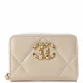 Anum Bags CHL 19 CARD HOLDER WITH ZIPPER LEATHER CREAM WALLET