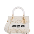 Anum Bags DIR MEDIUM LADY D-LITE BAG WHITE D-LACE EMBROIDERY WITH 3D MACRAME EFFECT 24CM