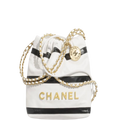 Anum Bags CHL 22 MINI BAG WHITE AND BLACK 7.8 INCHES/20 CM