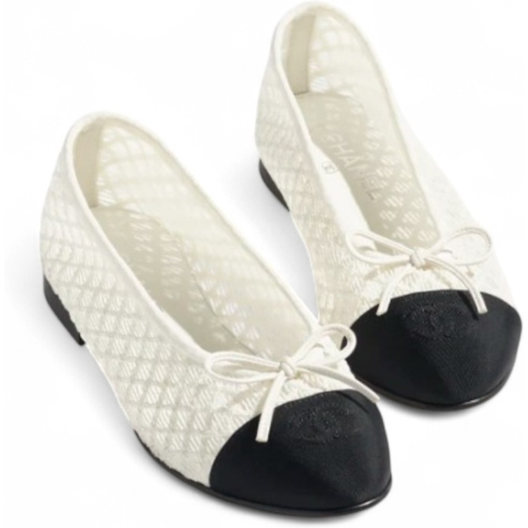 Anum Bags CHL WHITE/BLACK BALLET FLATS