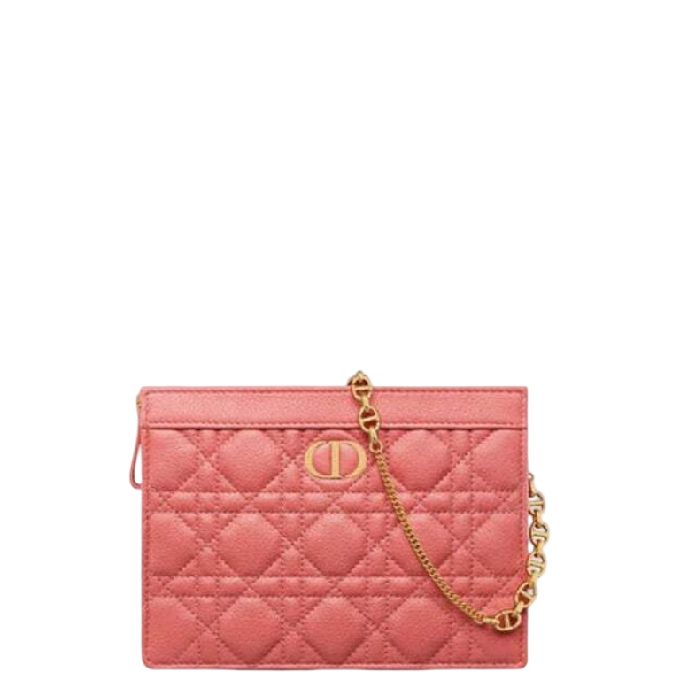 Ezyycart Bags dir CARO ZIPPED POUCH WITH CHAIN DUSTY CORAL PINK S5106UWHC_M76P