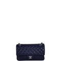 Anum Bags CHL CLASSIC MEDIUM LAMBSKIN FLAP NAVY AND SILVER 25CM