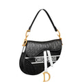 Ezyycart Bags DIR SADDLE BLACK OBLIQUE PERFORATED 25CM