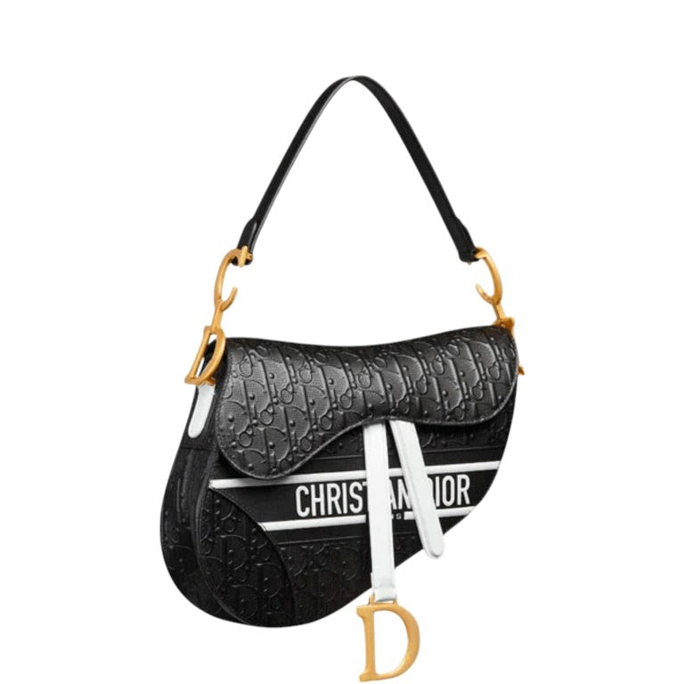 Ezyycart Bags DIR SADDLE BLACK OBLIQUE PERFORATED 25CM