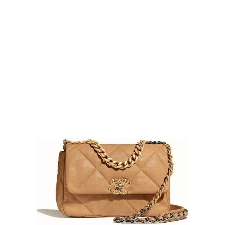 Anum Bags CHL LAMBSKIN QUILTED MEDIUM 19 FLAP CARAMEL 25CM