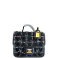 Anum Bags CHL TWEED MINI FLAP BAG BLACK 16CM