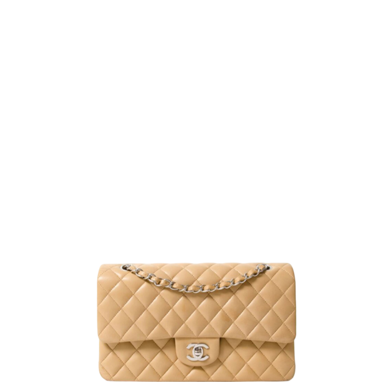Anum Bags CHL CLASSIC HANDBAG SILVER HARDWARE BEIGE