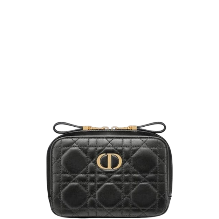 Ezyycart Bags dir SMALL CARO ZIPPED POUCH BLACK CANNAGE LAMBSKIN S5045UNSQ M900