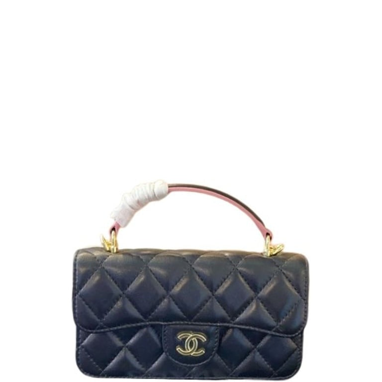 Anum Bags CHL MINI FLAP BAG WITH TOP HANDLE 19CM BLACK AS2431